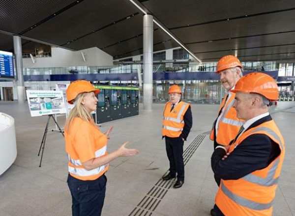 Infrastructure Minister Tours New Grand Central Station