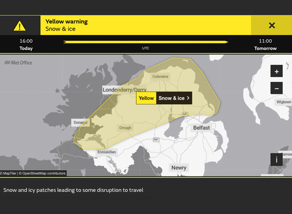 Latest Weather Warning Comes Into Affect From 4pm