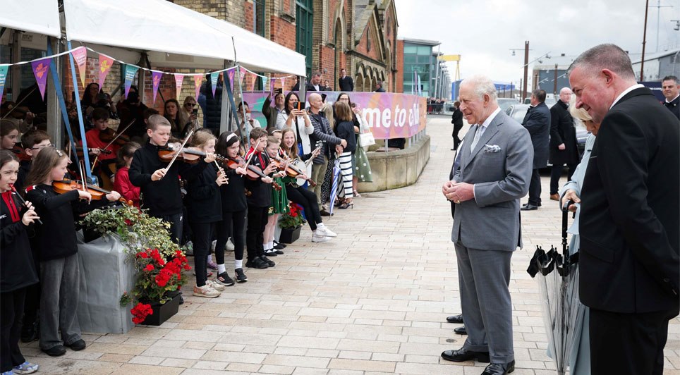 Their Majesties Attend 'Fleadh Village' at Titanic Quarter
